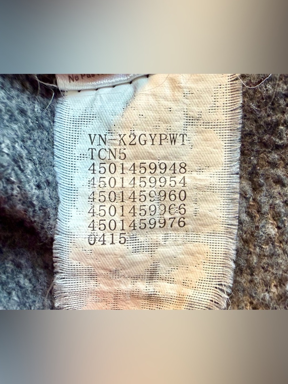 Vans Full Zip Hoodie Mens L Gray Black Logo Waffle Thermal Streetwear 🛹 - Picture 10 of 16